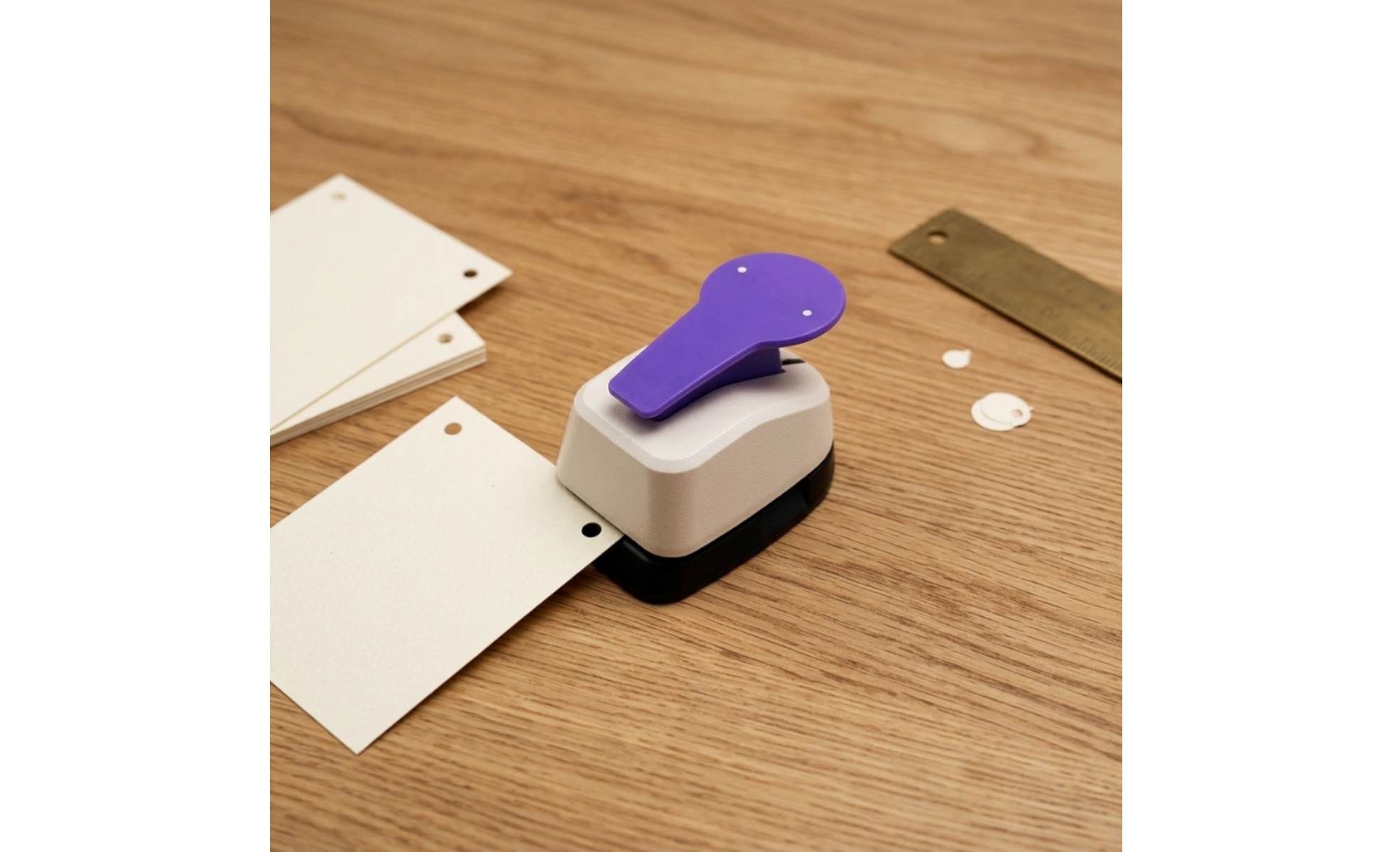 Single Hole Punch Easy-Press Lever Lever Craft Punch Compact for Card Making
