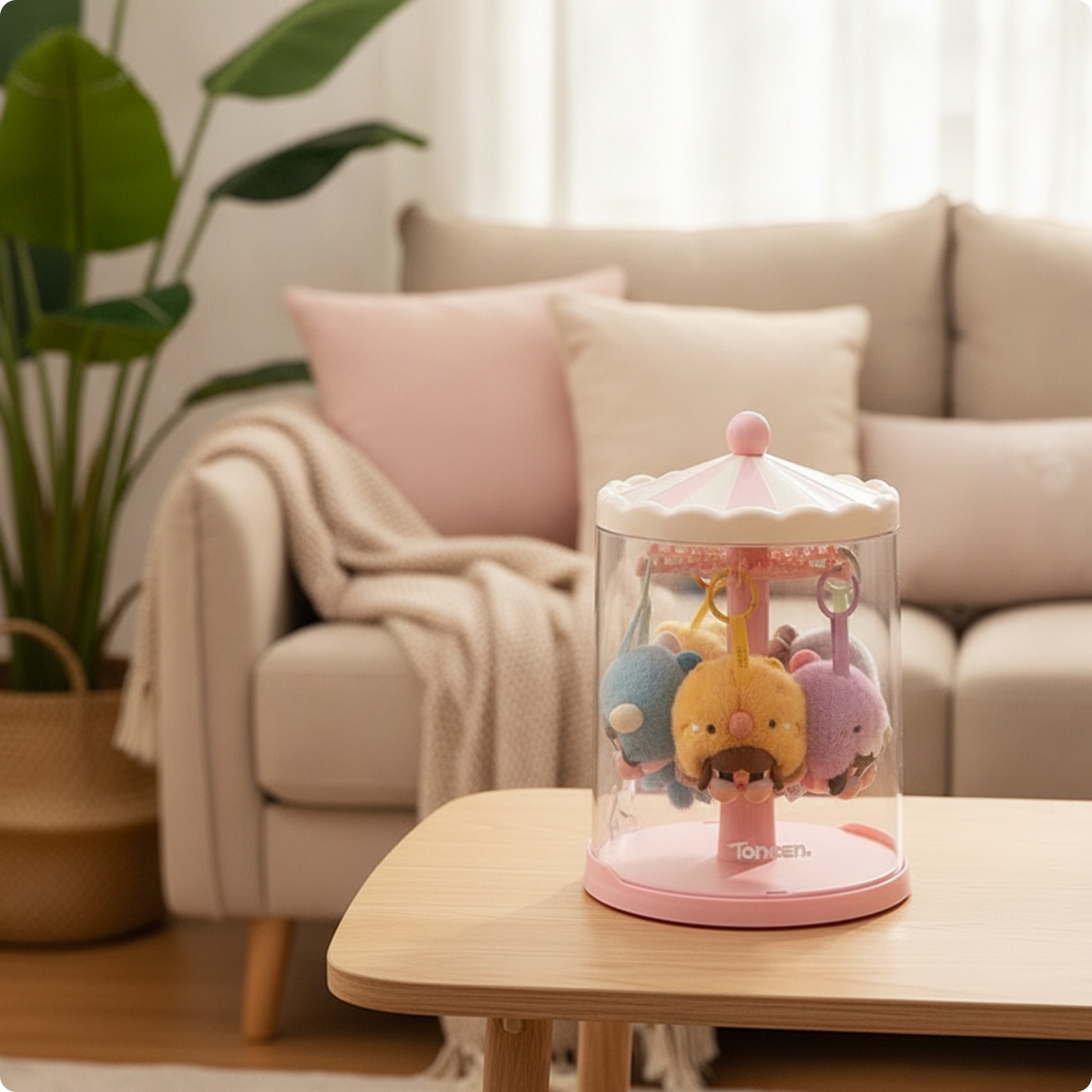 Acrylglocke mit Hängegestell transparent Vitrinenhaube mit Ständer rund