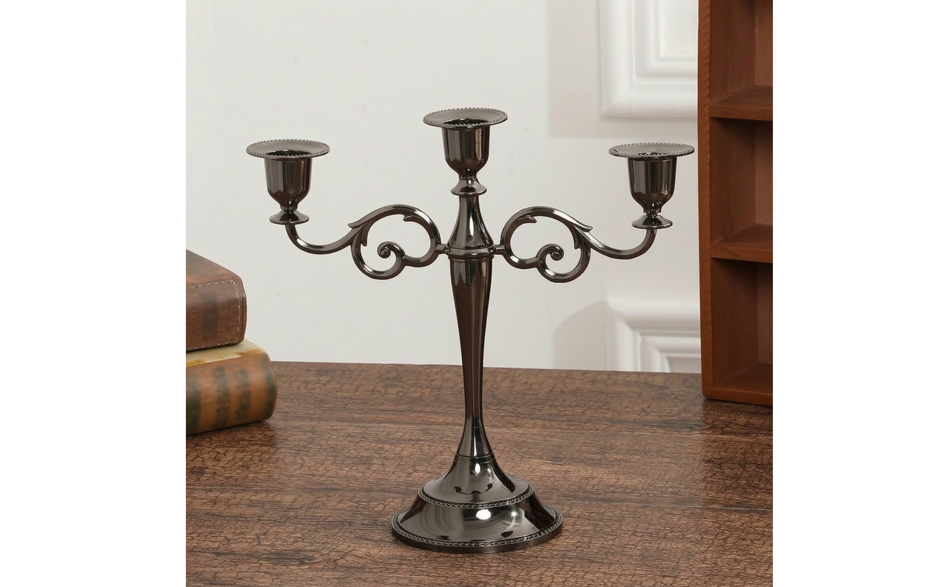 3-Arm Candelabra Tabletop Candelabra with 3 Arms Scrollwork for Weddings, Brides