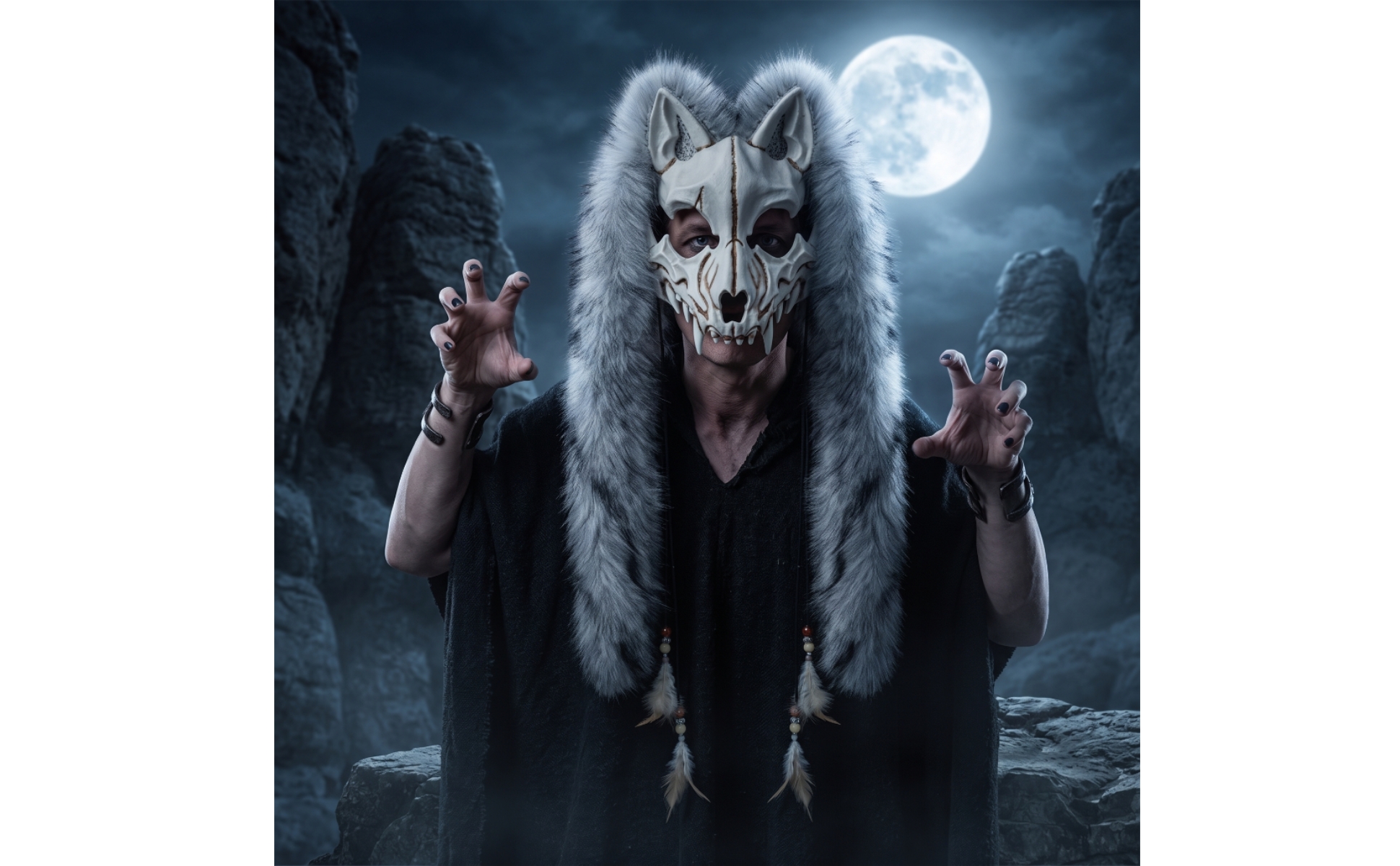 Animal Skull Headpiece Faux Wolf Skull Headpiece Realistic for Photoshoots