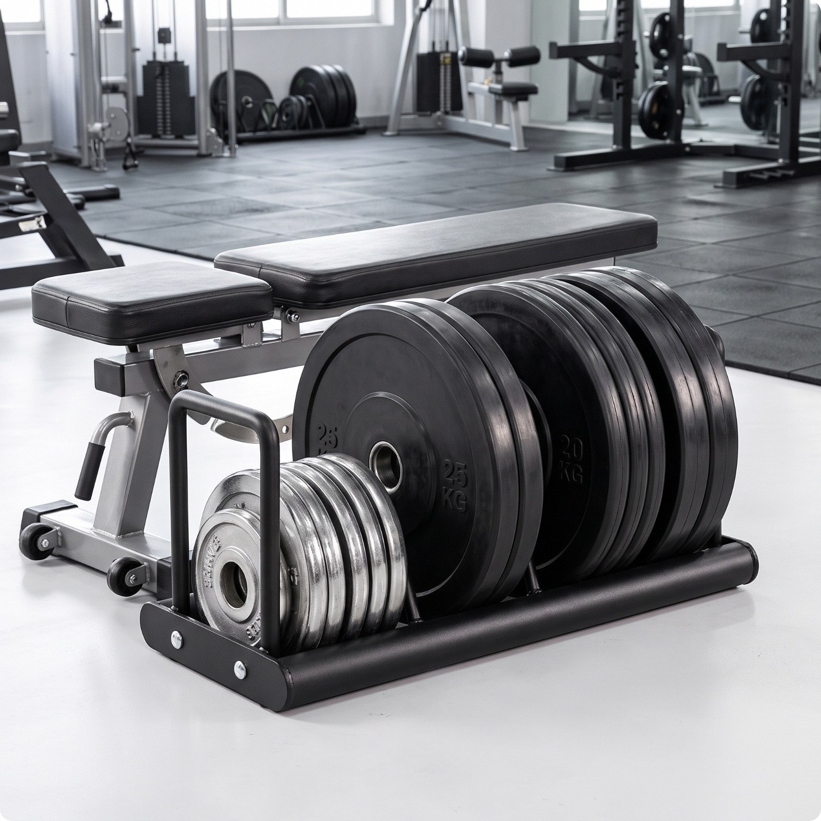 Weight Plate Storage Rack Metal Barbell Plate Rack Compact for Weightlifters
