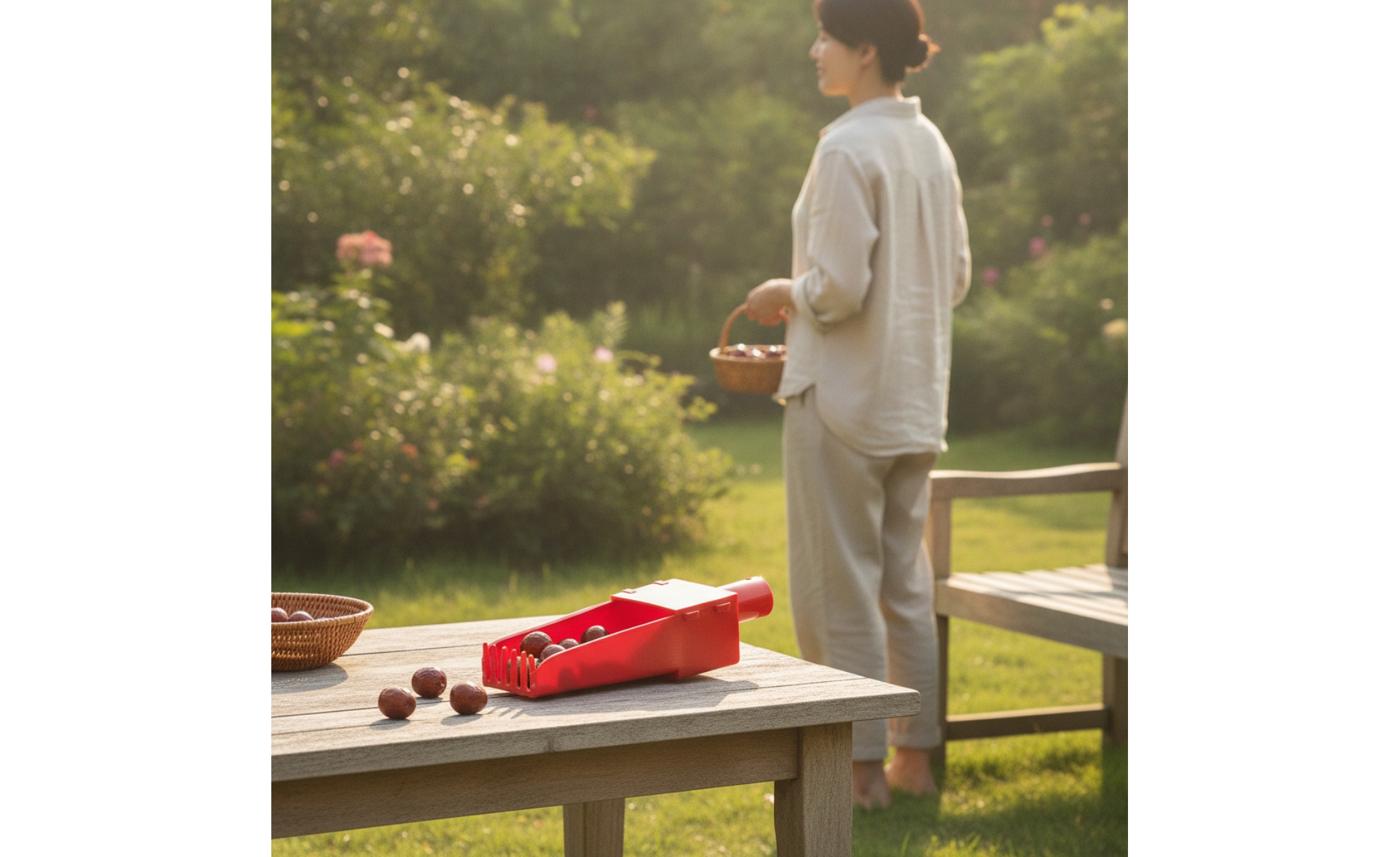 Fruit Picker with Lid Pole-Mounted Fruit Harvesting Scoop Lightweight