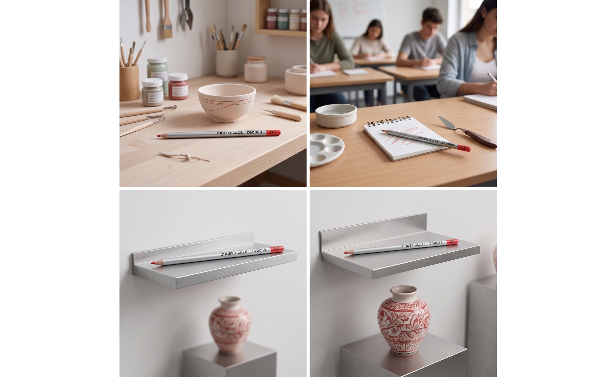 10 Stück Unterglasur-Malstift mit spitzer keramisch Unterglasurstift detailgenau