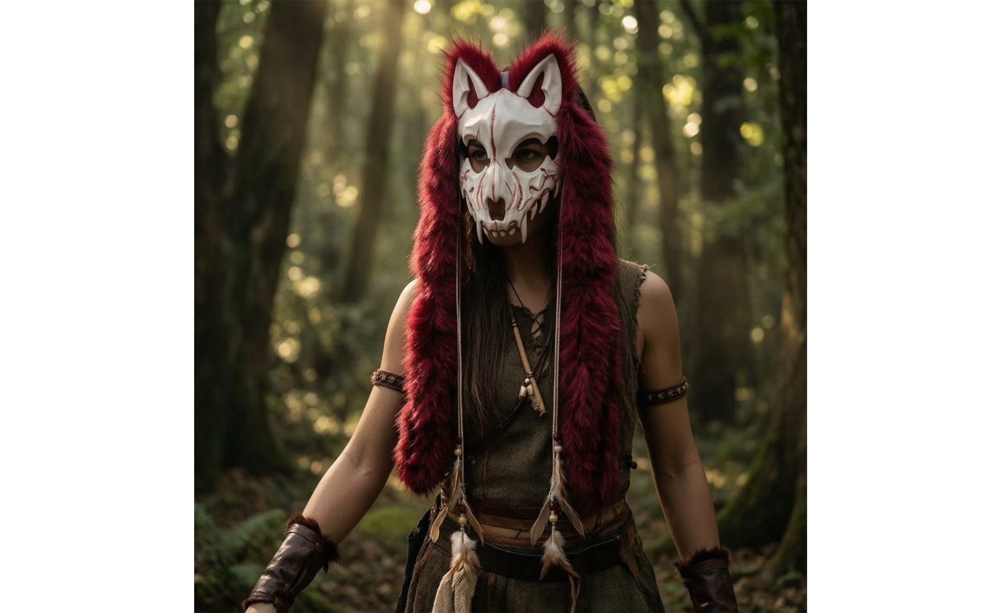 Animal Skull Headpiece Faux Wolf Skull Headpiece Realistic for Photoshoots