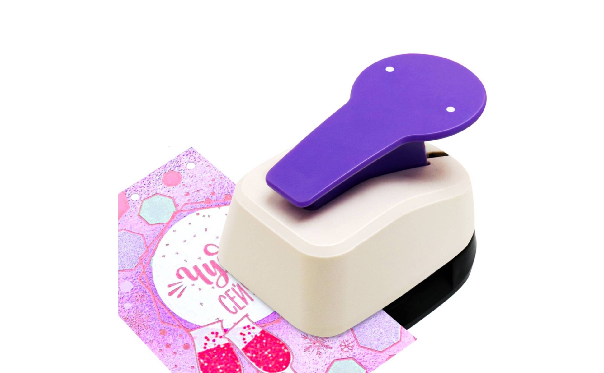 Single Hole Punch Easy-Press Lever Lever Craft Punch Compact for Card Making