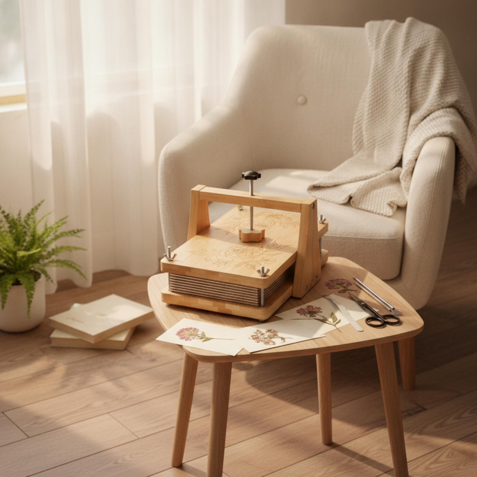 Blumenpresse aus Holz DIY Blütenpresse aus Holz Naturbelassen für - Produktbild 5