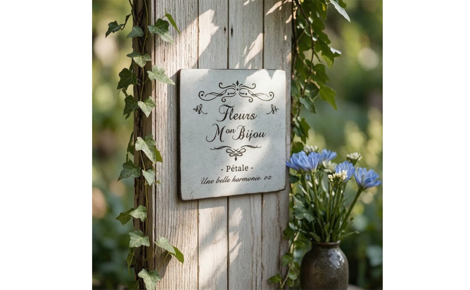 Iron Plaque with Hanging Hook Distressed Square Wall Sign Vintage-Style