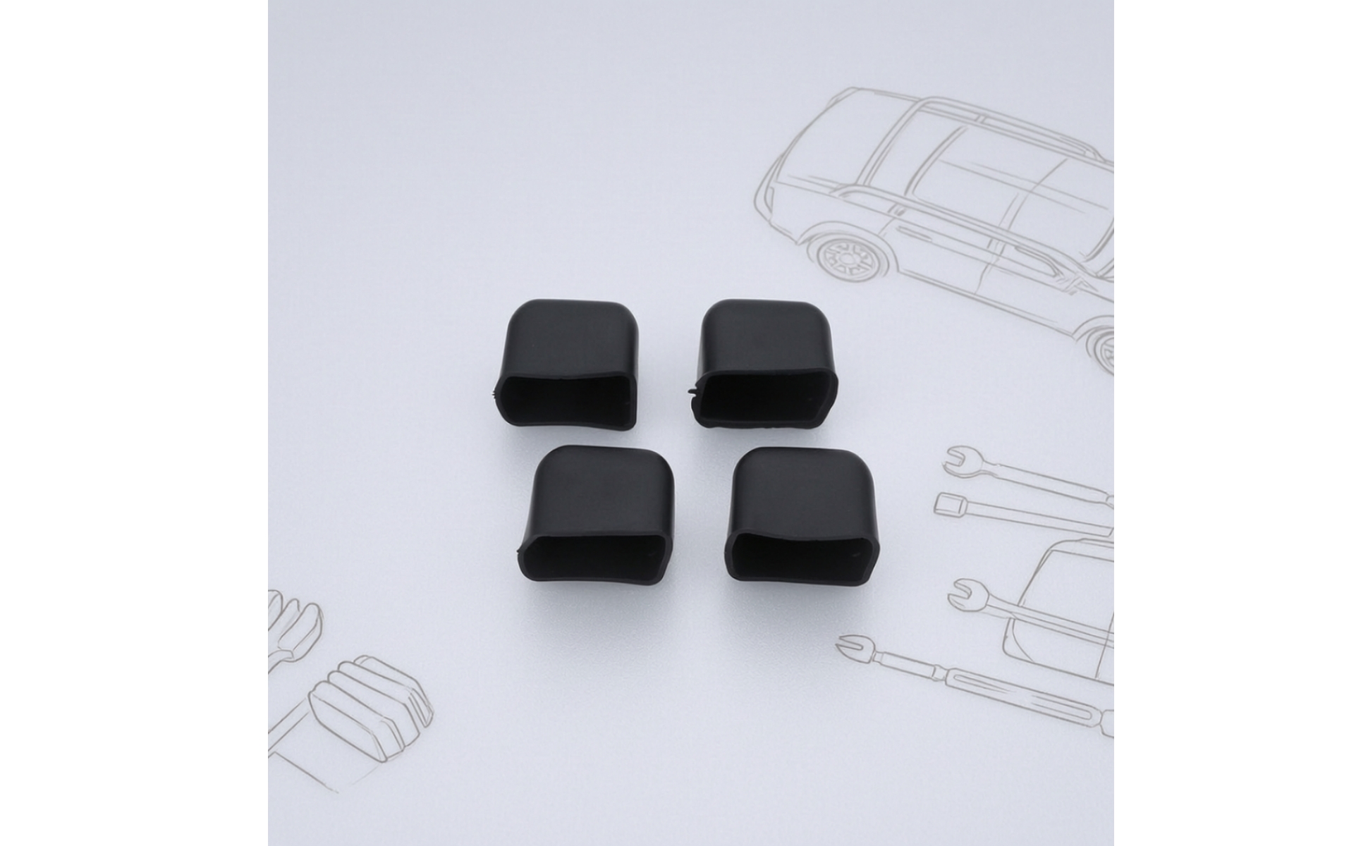 4 Pieces Roof Rack Bar End Cap Rectangular Rubber End Caps Flexible