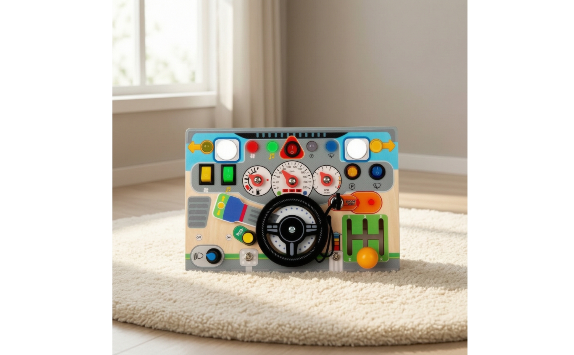 Busy Board with Lights and Buttons
