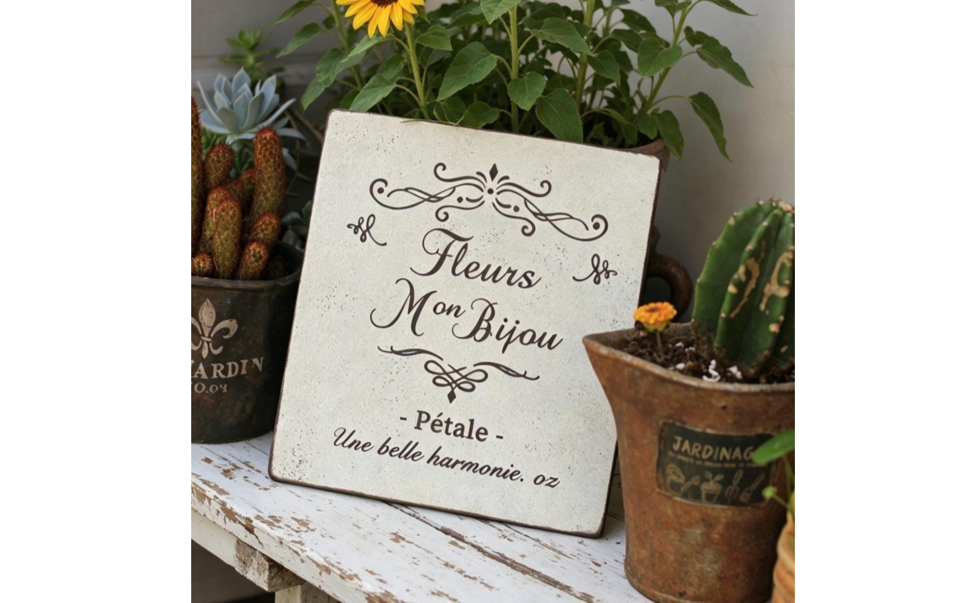 Iron Plaque with Hanging Hook Distressed Square Wall Sign Vintage-Style