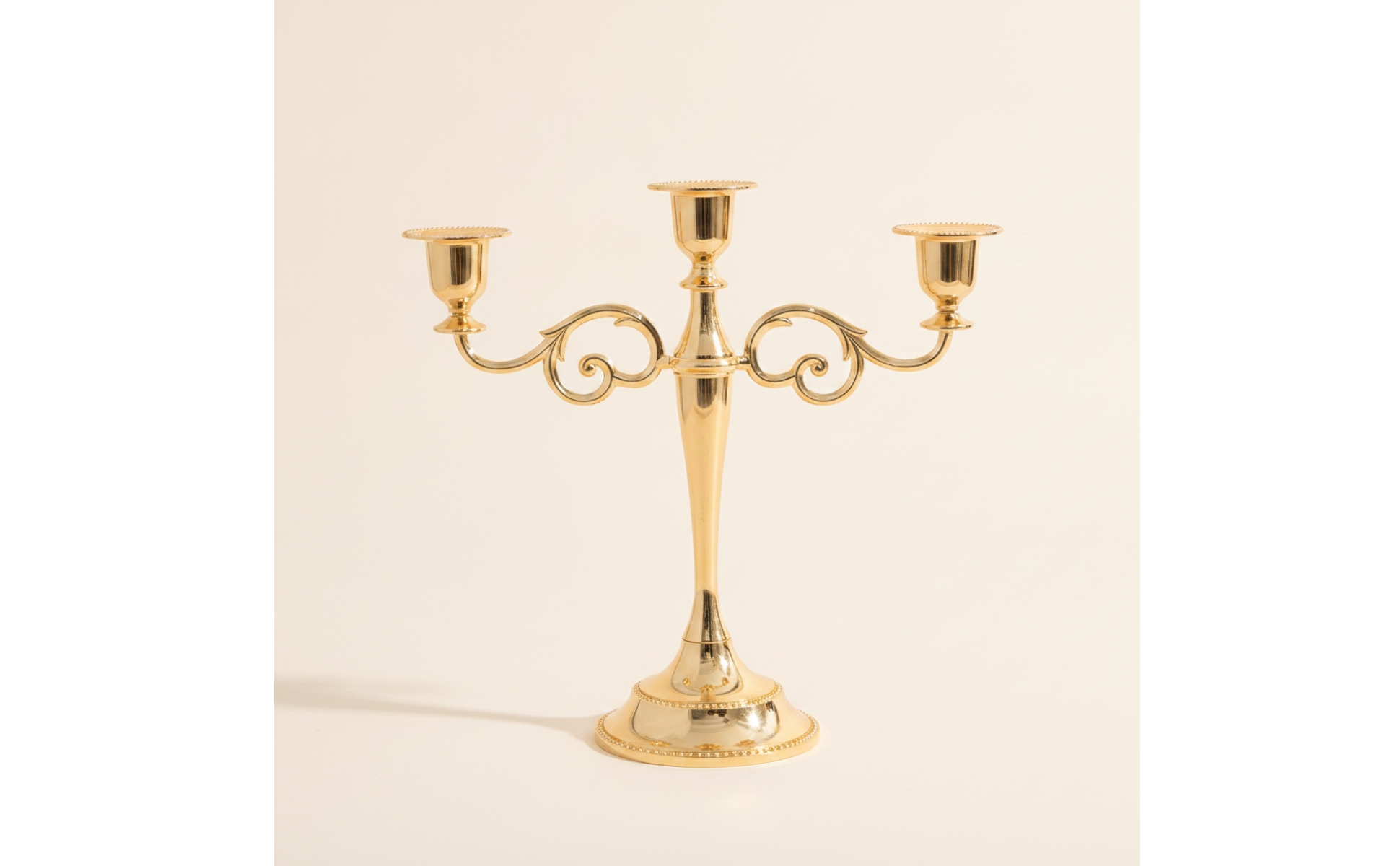 3-Arm Candelabra Tabletop Candelabra with 3 Arms Scrollwork for Weddings, Brides