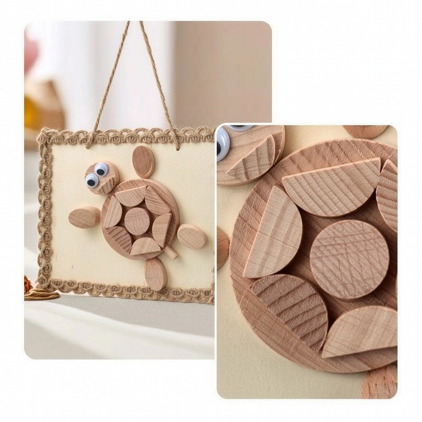 Holz Bastelset mit Rahmen Pädagogisches Basteln Rohling für Klassenzimmer, Kinder - Produktbild 7