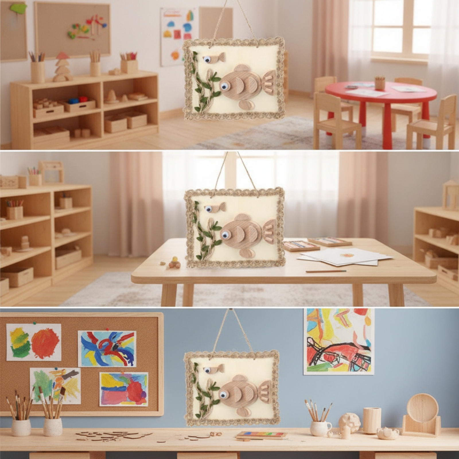 Holz Bastelset mit Rahmen Pädagogisches Basteln Rohling für Klassenzimmer, Kinder - Produktbild 6