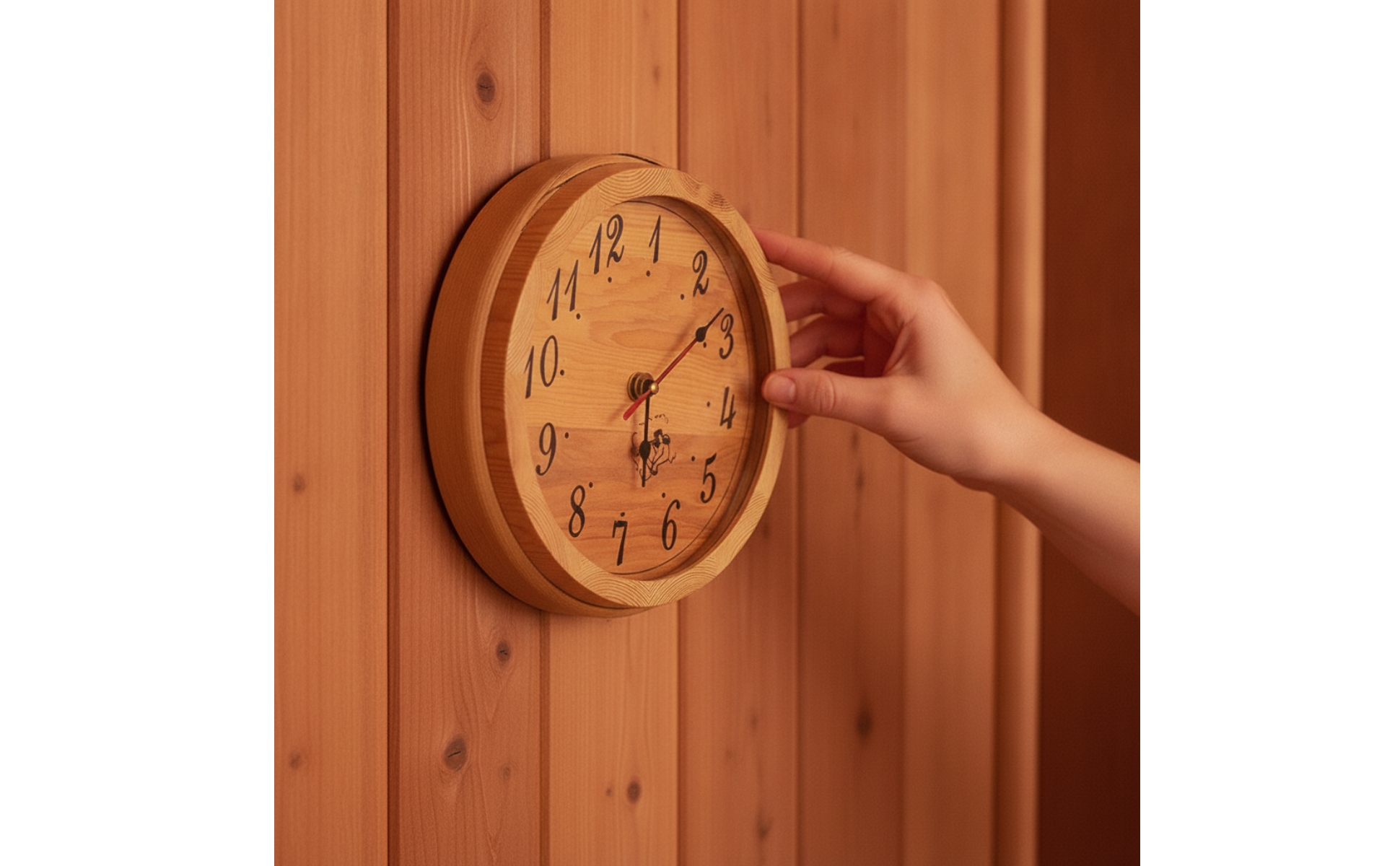 Sauna Timer Rustic Wooden Sauna Clock Analog for Spa Managers