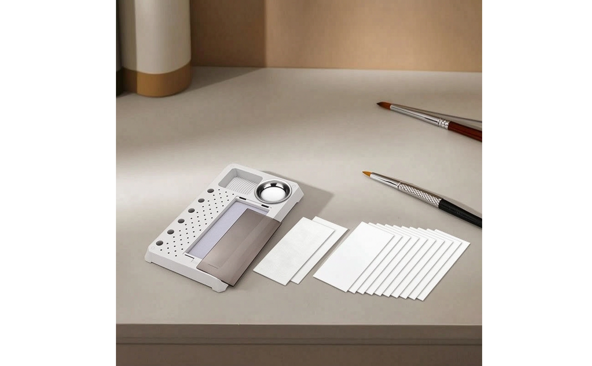 Wet Palette with Brush Holder Multi-Functional Wet Palette Translucent