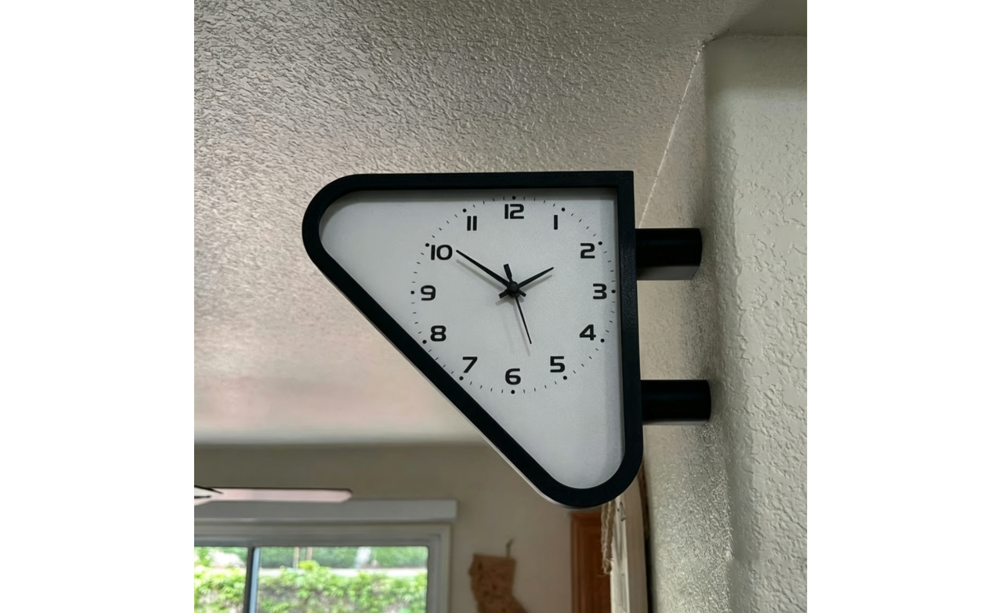 Double-Sided Wall Clock Retro Double-Faced Wall Clock Geometric for Entryway