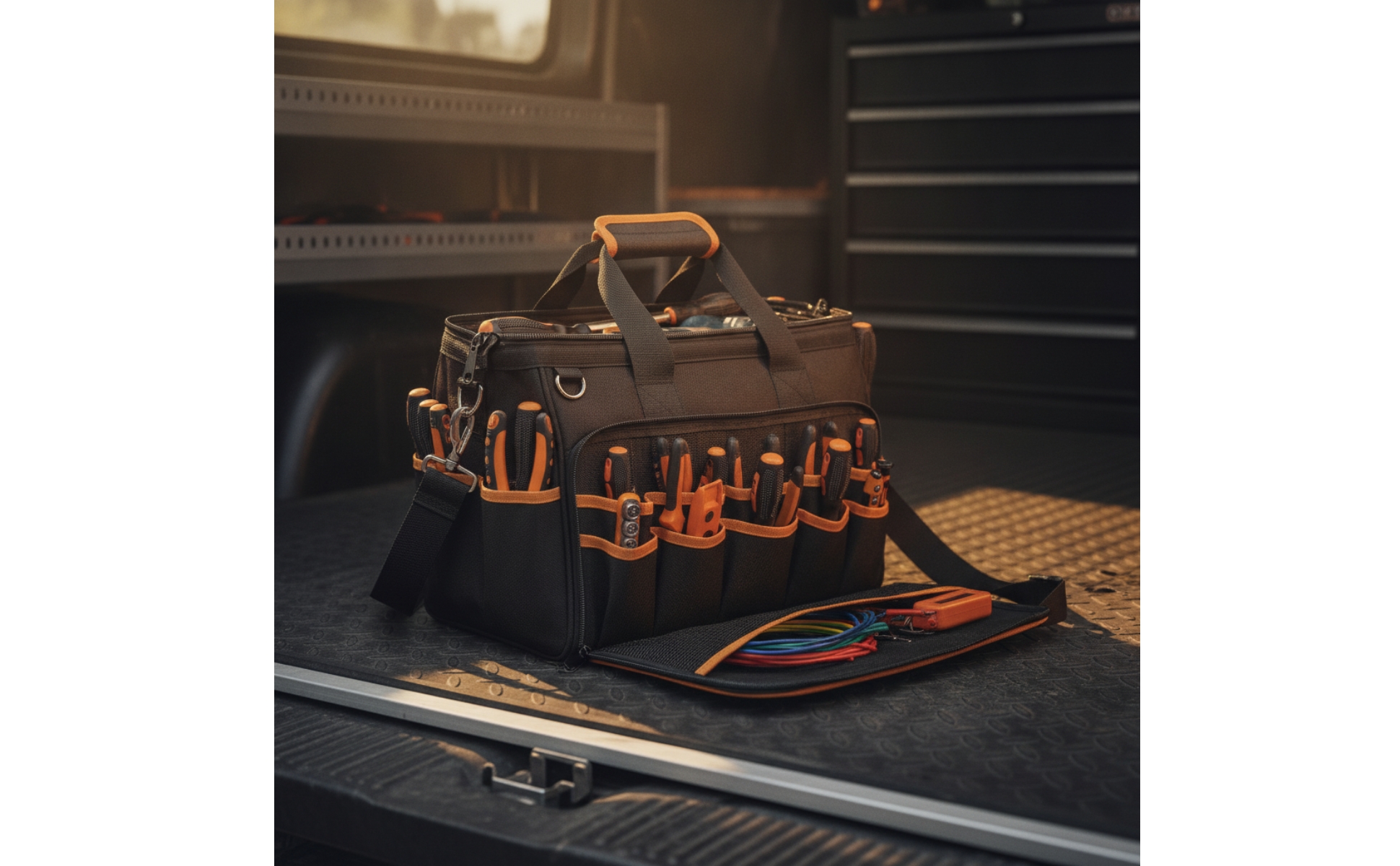 Handheld Tool Bag Heavy-Duty Tool Bag with Shoulder Strap Portable for Job Sites