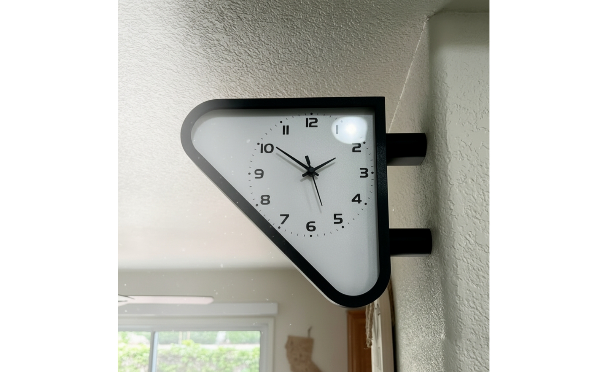 Double-Sided Wall Clock Retro Double-Faced Wall Clock Geometric for Entryway
