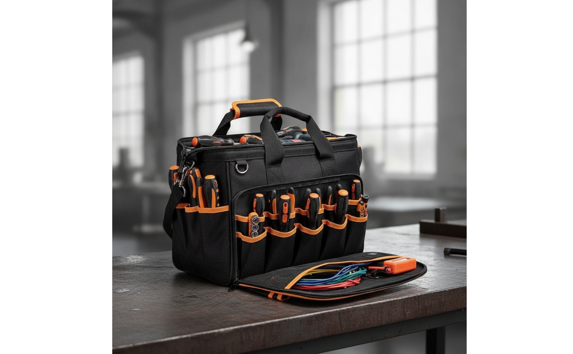Handheld Tool Bag Heavy-Duty Tool Bag with Shoulder Strap Portable for Job Sites
