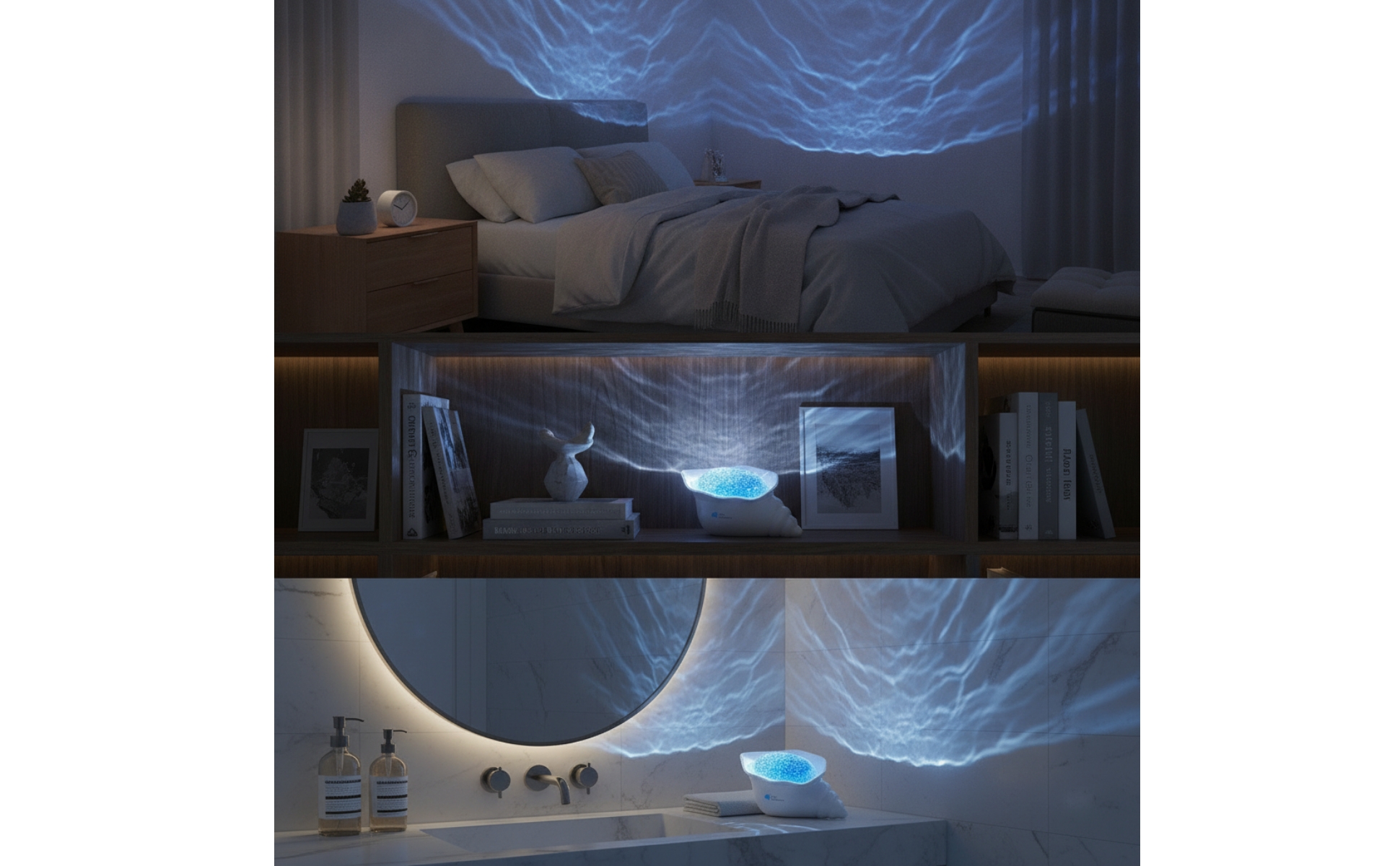 Shell Projection Light Rechargeable Conch Projection Lamp Cordless for Bedroom