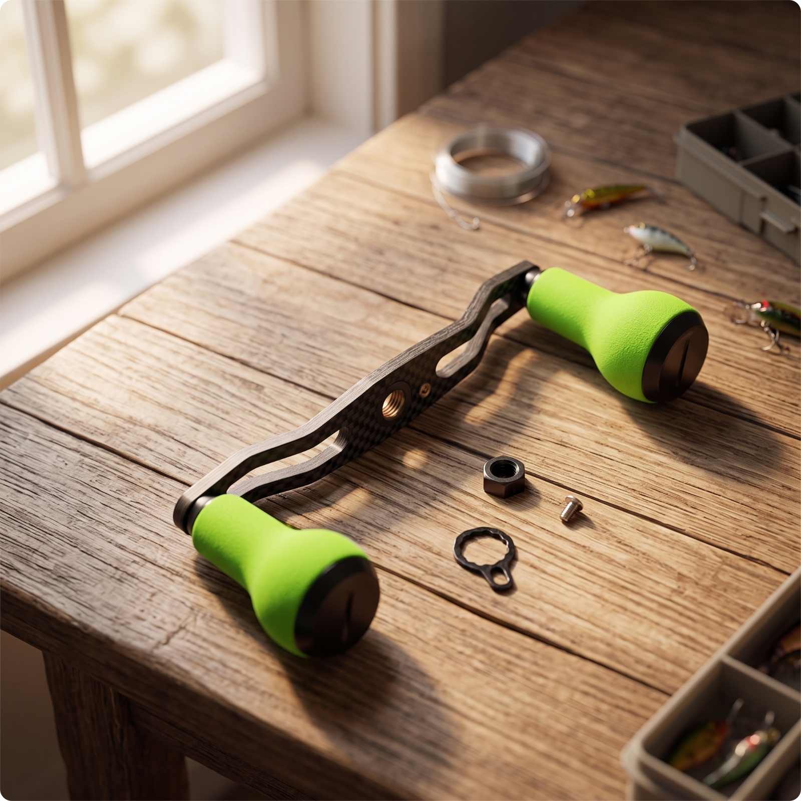Reel Handle with Knobs Lightweight Handle Ergonomic for Anglers
