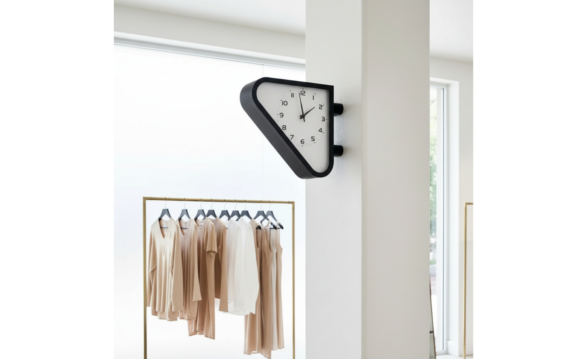 Double-Sided Wall Clock Retro Double-Faced Wall Clock Geometric for Entryway