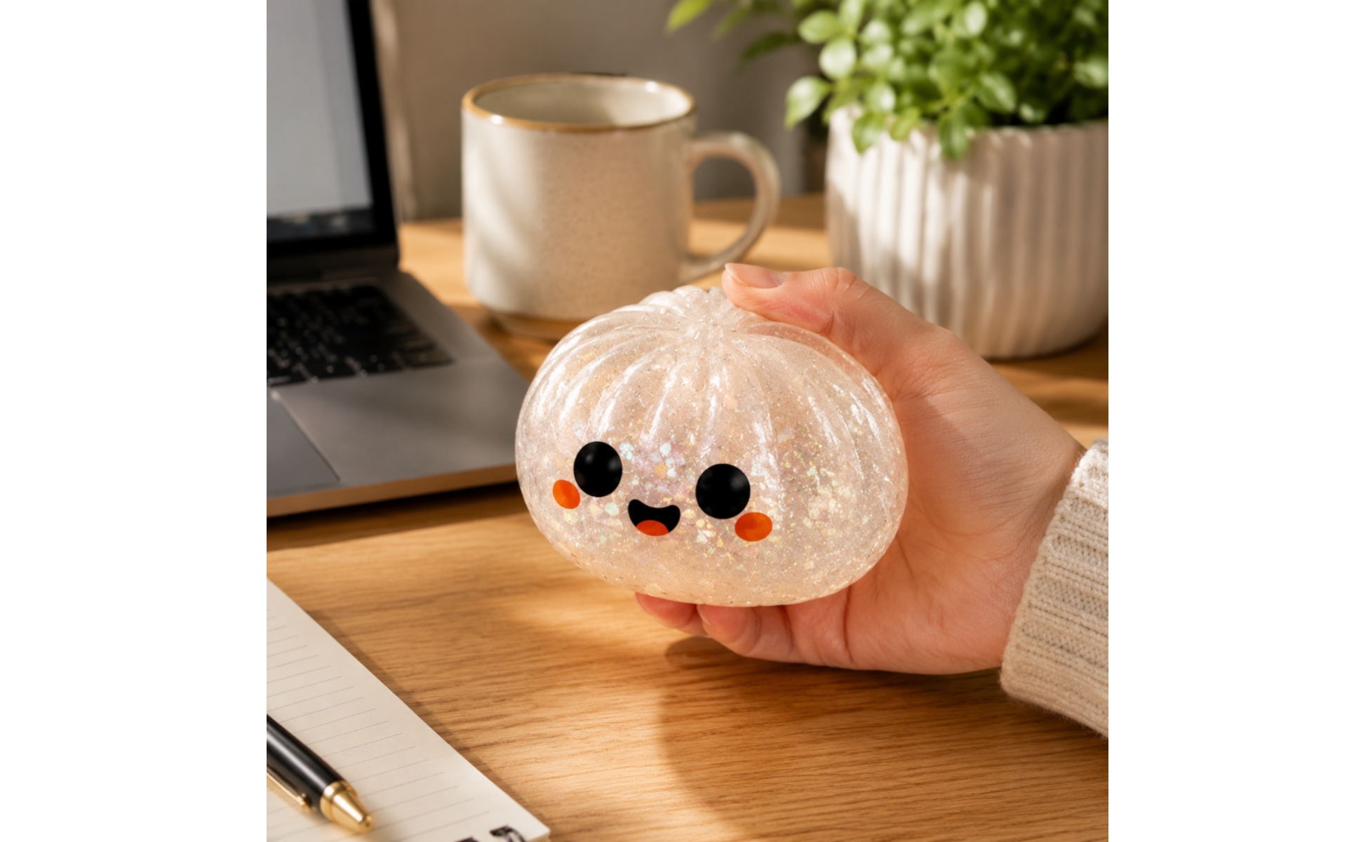 Stressball mit Gesicht Squishy Quetschball mit Schale Knautschbar für Halloween