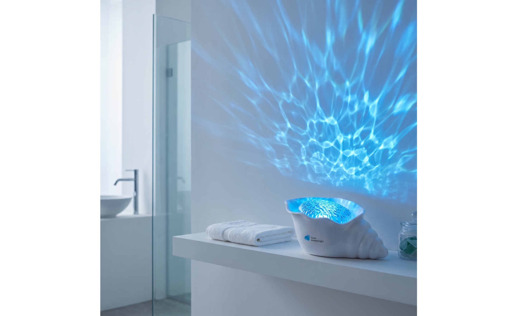 Shell Projection Light Rechargeable Conch Projection Lamp Cordless for Bedroom
