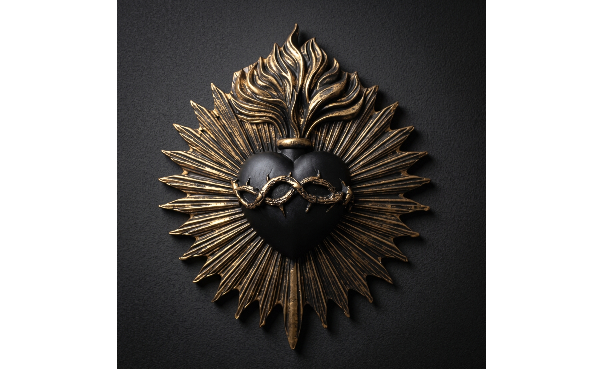 Sacred Heart Wall Plaque Religious Sacred Heart Wall Hanging Sculpture Radiating