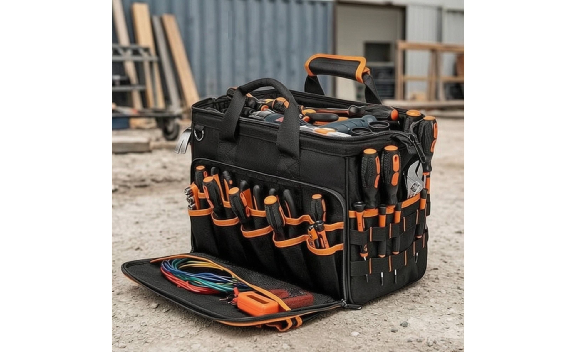 Handheld Tool Bag Heavy-Duty Tool Bag with Shoulder Strap Portable for Job Sites