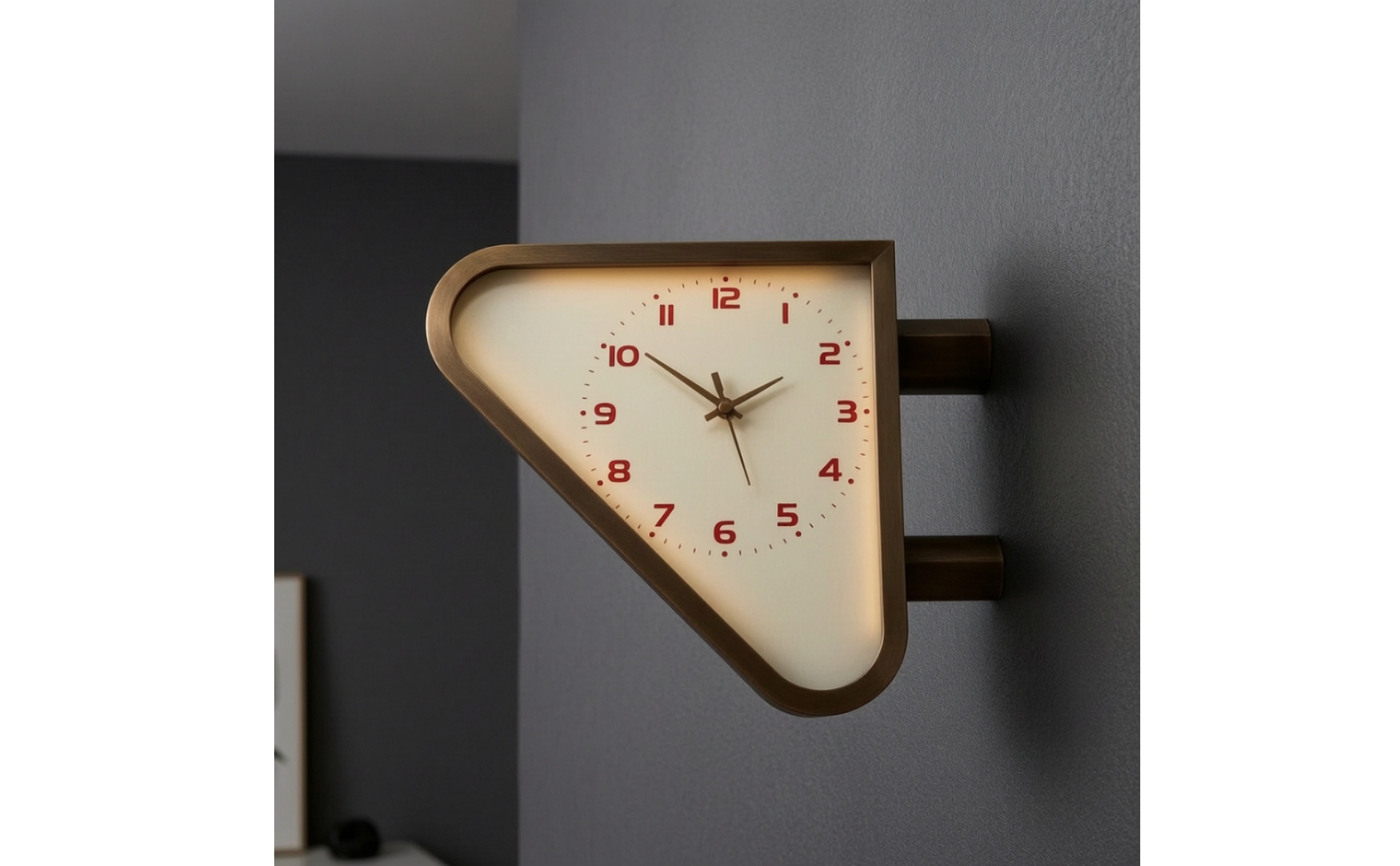 Double-Sided Wall Clock Retro Double-Faced Wall Clock Geometric for Entryway