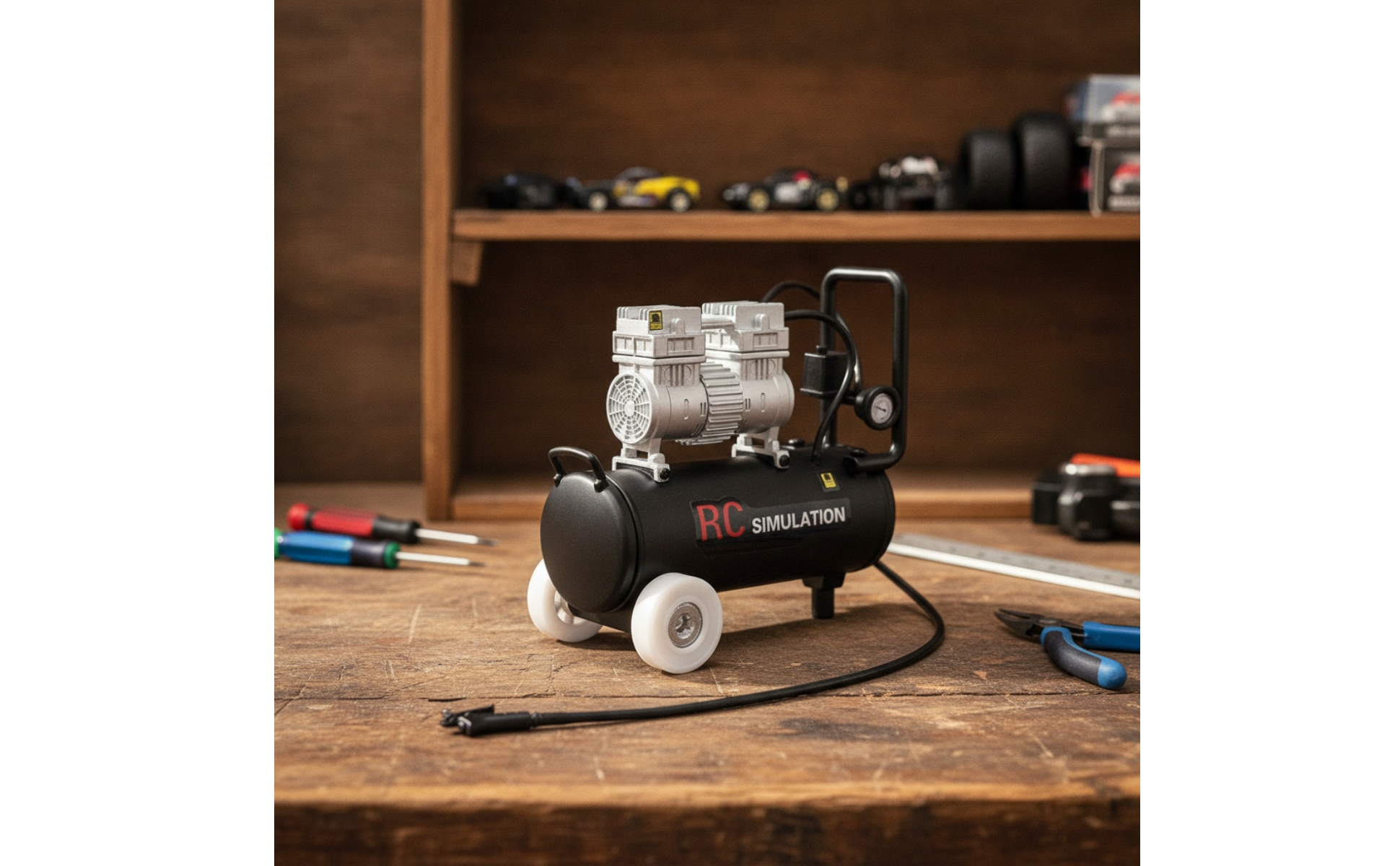 RC Car Air Compressor 1/10 Scale Air Compressor Model Metal for Garage Diorama