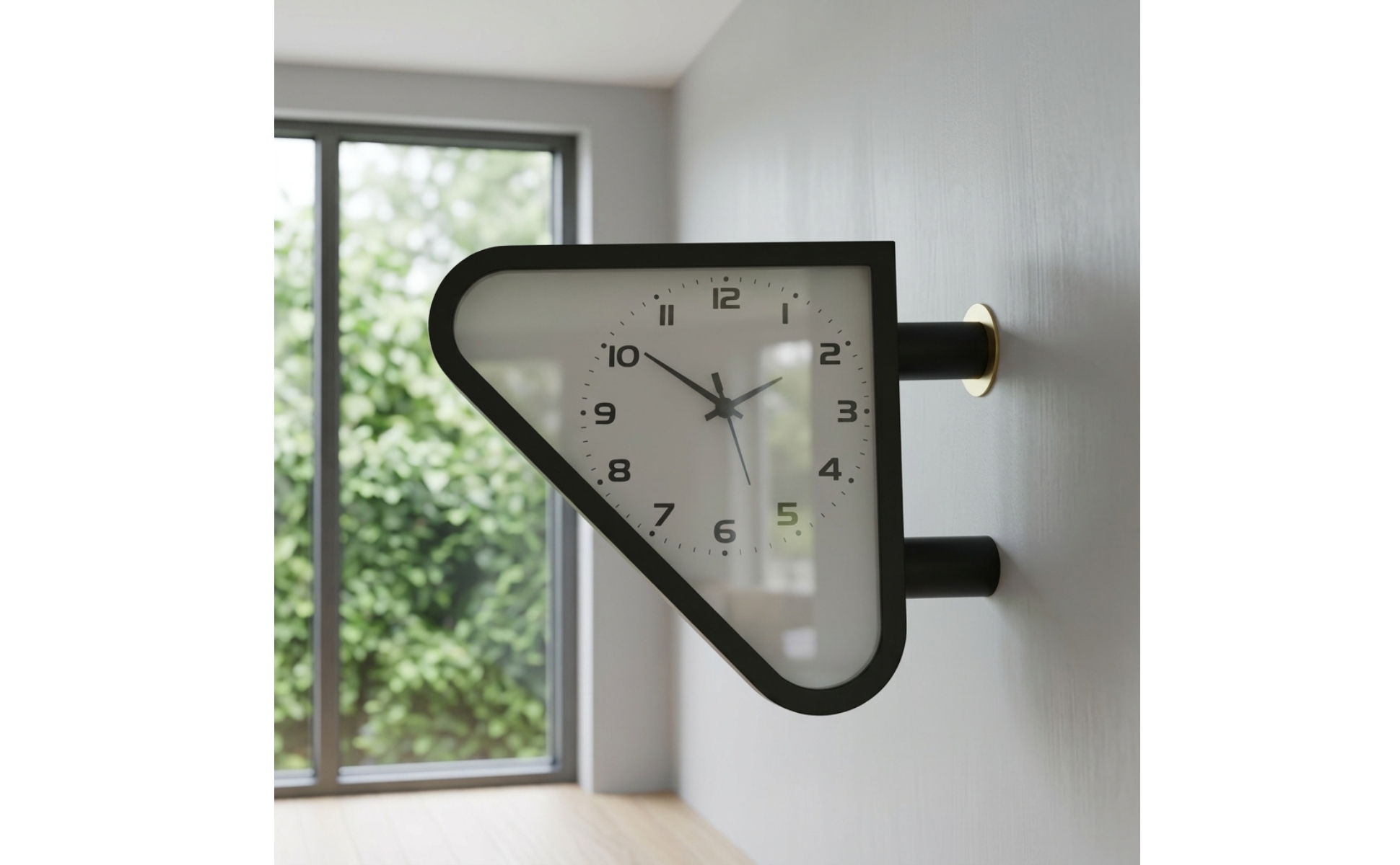 Double-Sided Wall Clock Retro Double-Faced Wall Clock Geometric for Entryway