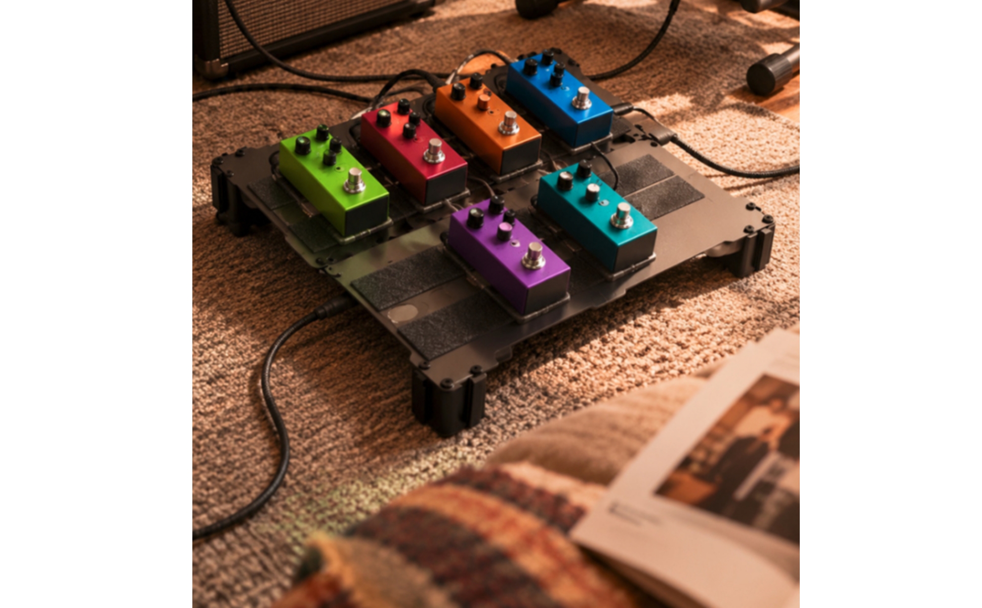 Pedal Board with Handle Aluminum Alloy Effects Pedal Board Open-Frame for Studio