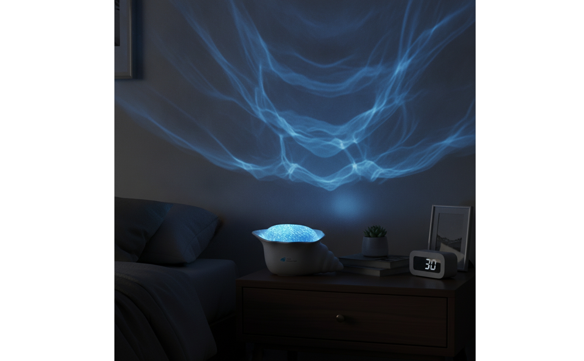 Shell Projection Light Rechargeable Conch Projection Lamp Cordless for Bedroom