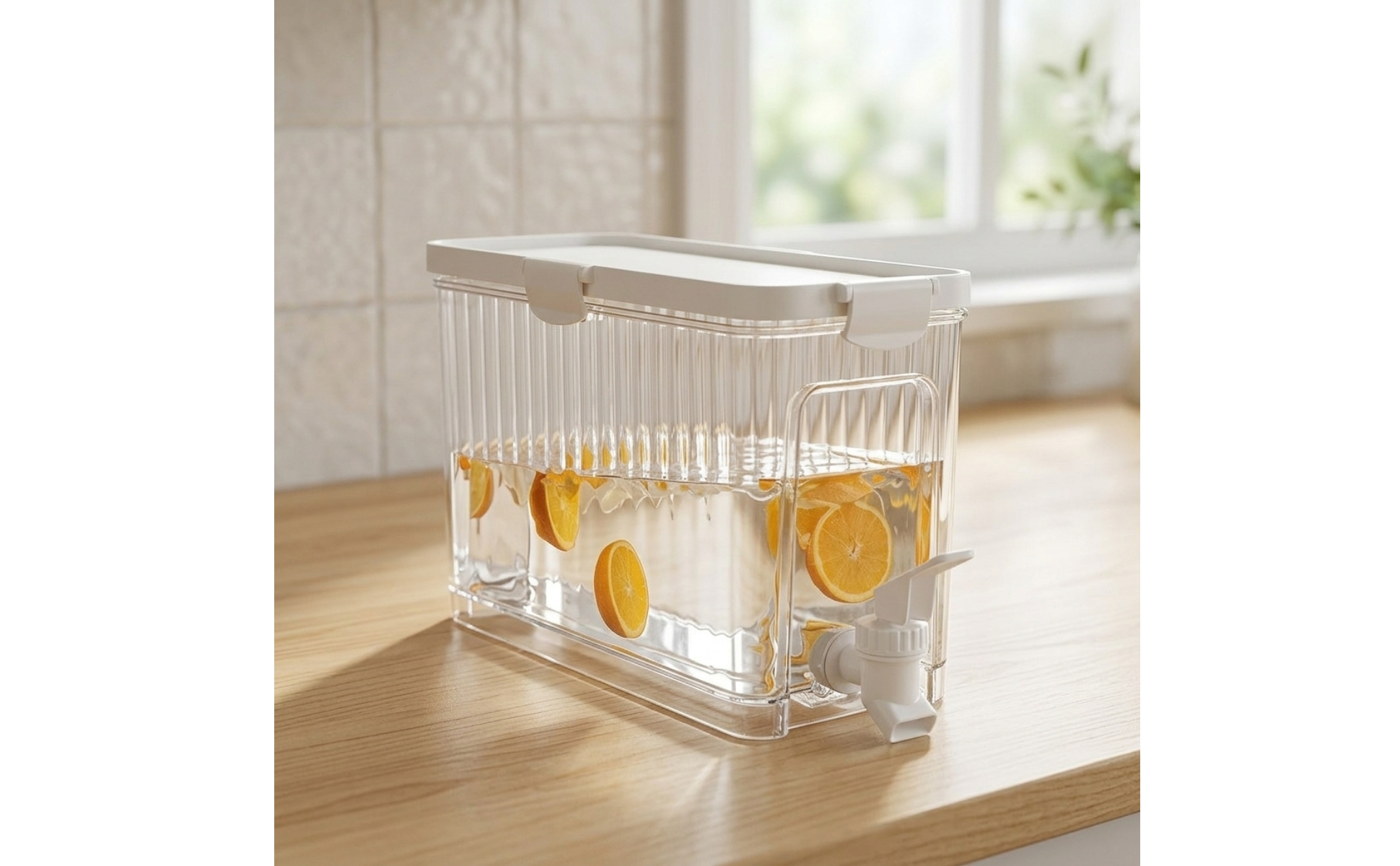 Fridge Drink Dispenser Rectangular Drink Dispenser with Spigot Clear for Parties