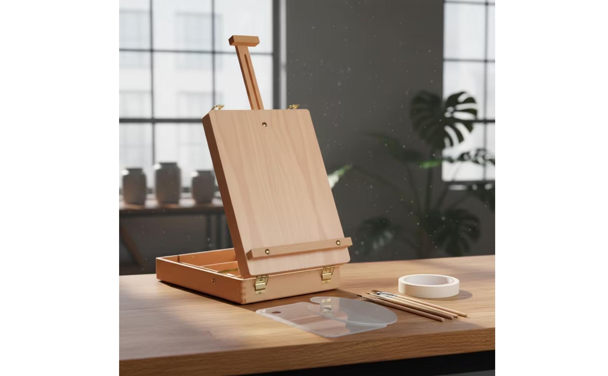 Tabletop Sketchbox Easel Wooden Tabletop Easel with Storage Adjustable