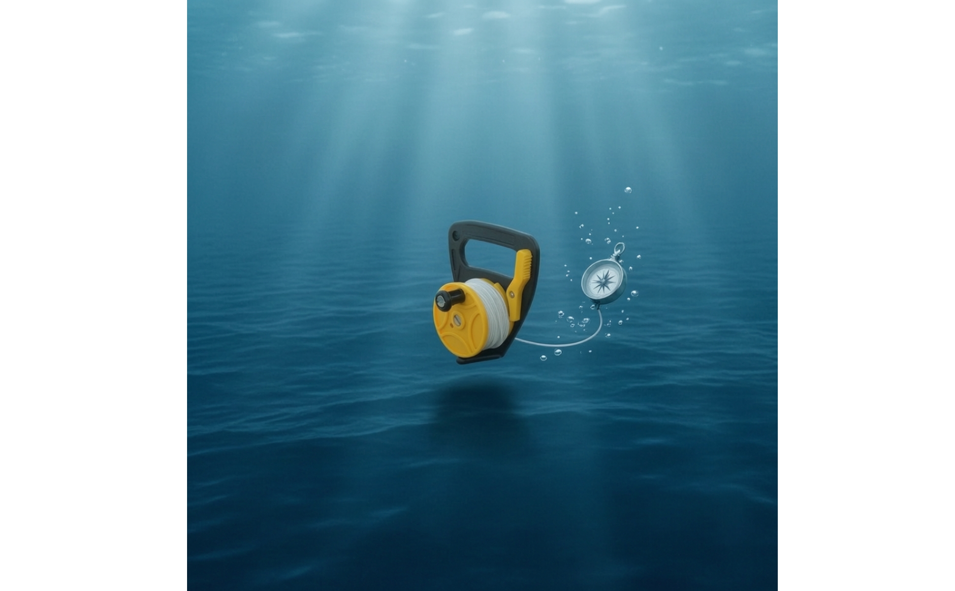 Scuba Diving Line Reel Hand-Held Dive Reel with Handle Compact for Cave Divers