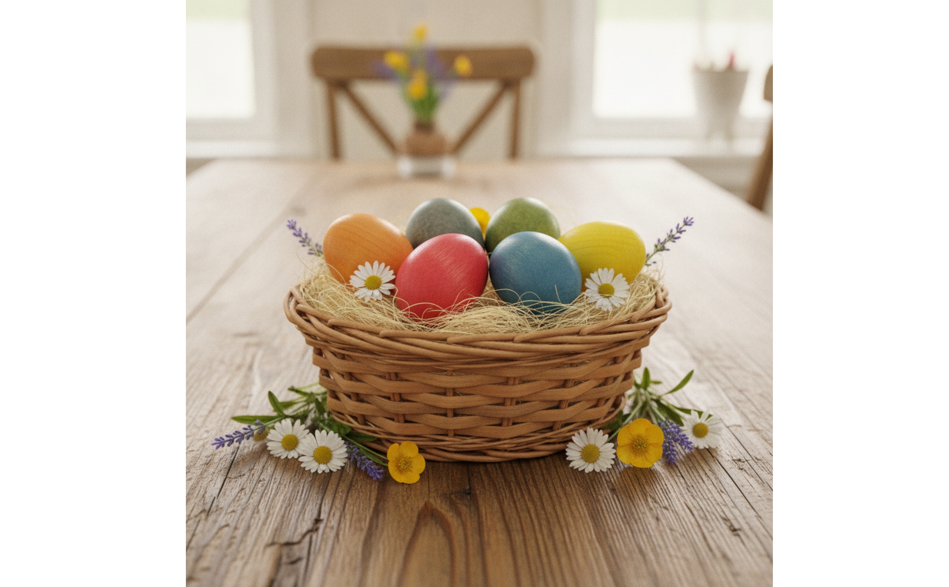 6 Pieces Wooden Easter Eggs Decorative Wooden Egg Smooth for Spring Centerpieces