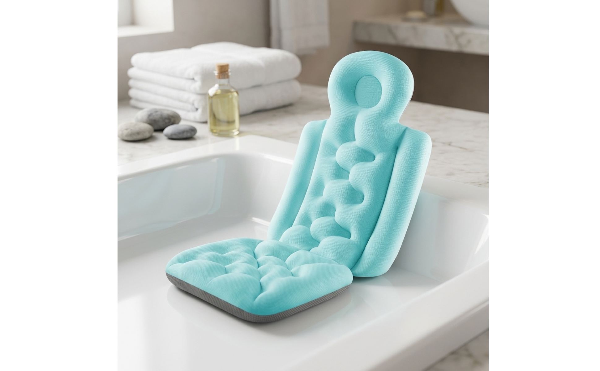 Bath Cushion with Backrest Skin-Friendly Full Body Bath Pillow Supportive