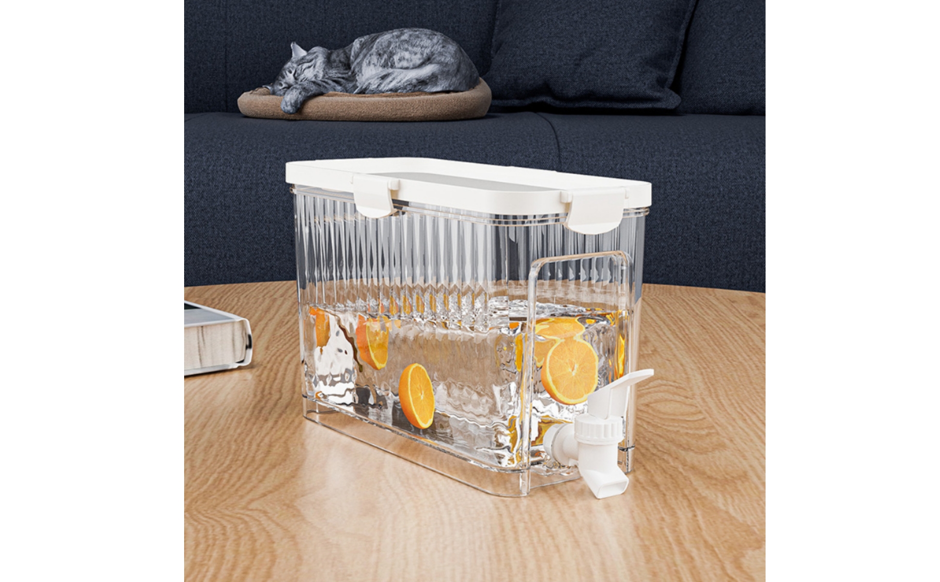 Fridge Drink Dispenser Rectangular Drink Dispenser with Spigot Clear for Parties