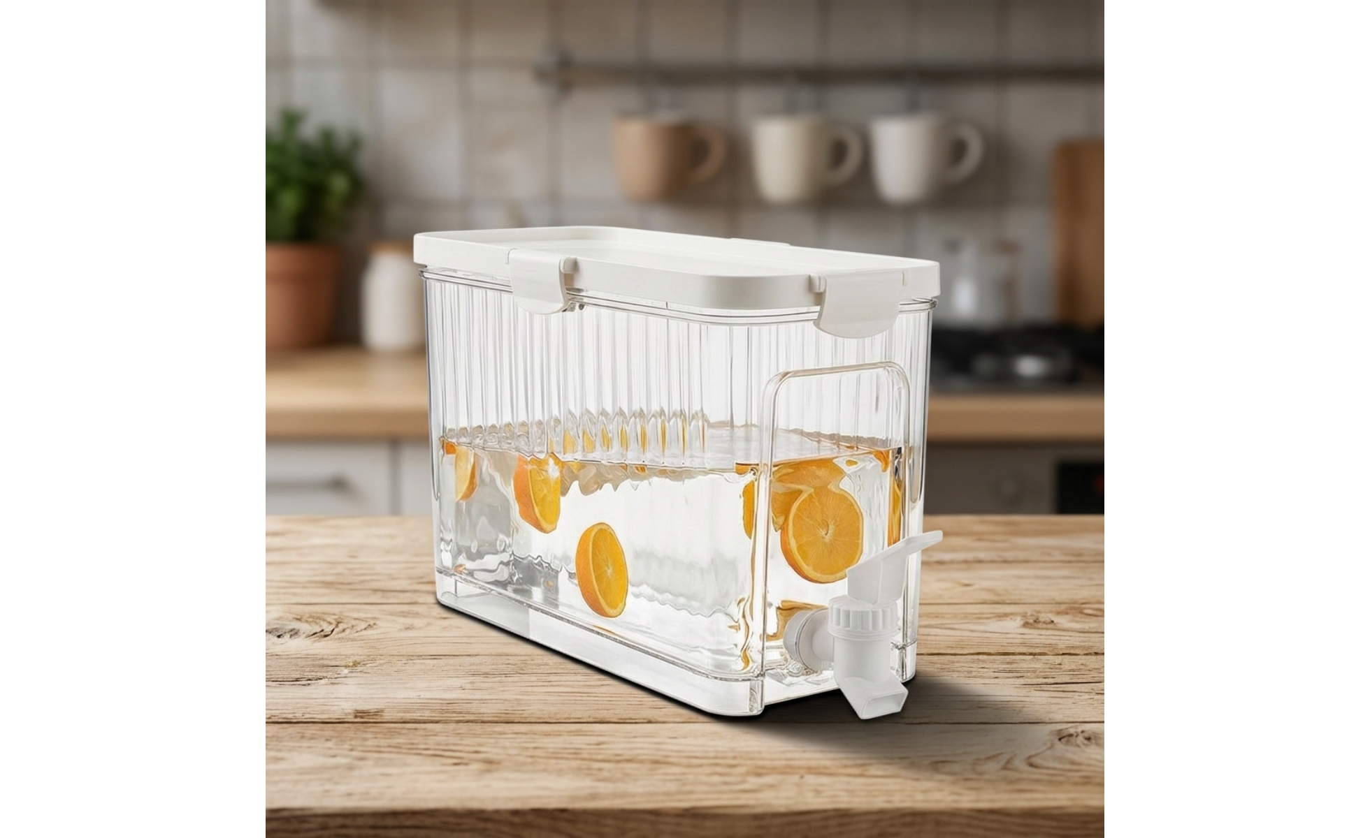 Fridge Drink Dispenser Rectangular Drink Dispenser with Spigot Clear for Parties