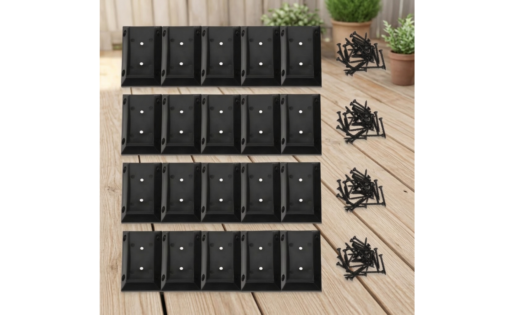 20 Pieces Railing Connector Outdoor Fence Post Mounting Base Pre-Drilled