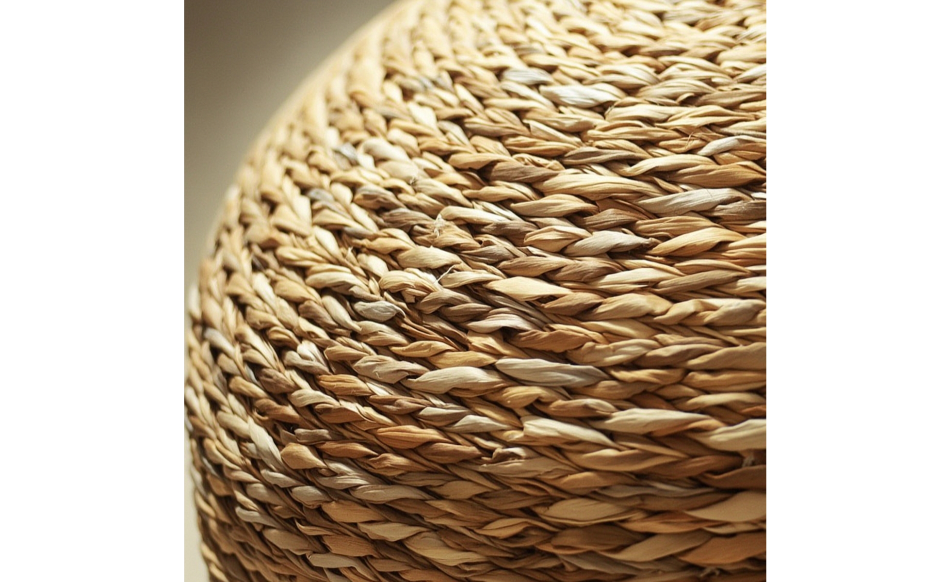 Woven Stool Natural Fiber Pouf Braided for Living Room, Dressing Area