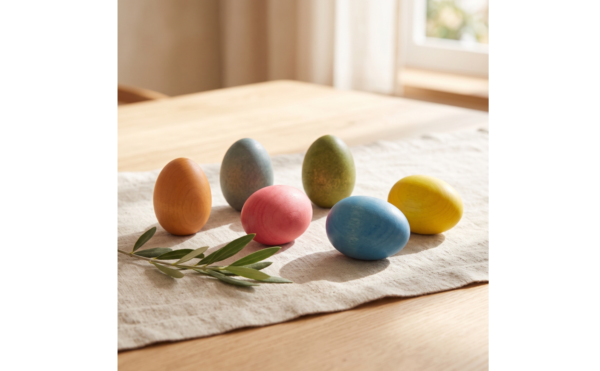 6 Pieces Wooden Easter Eggs Decorative Wooden Egg Smooth for Spring Centerpieces