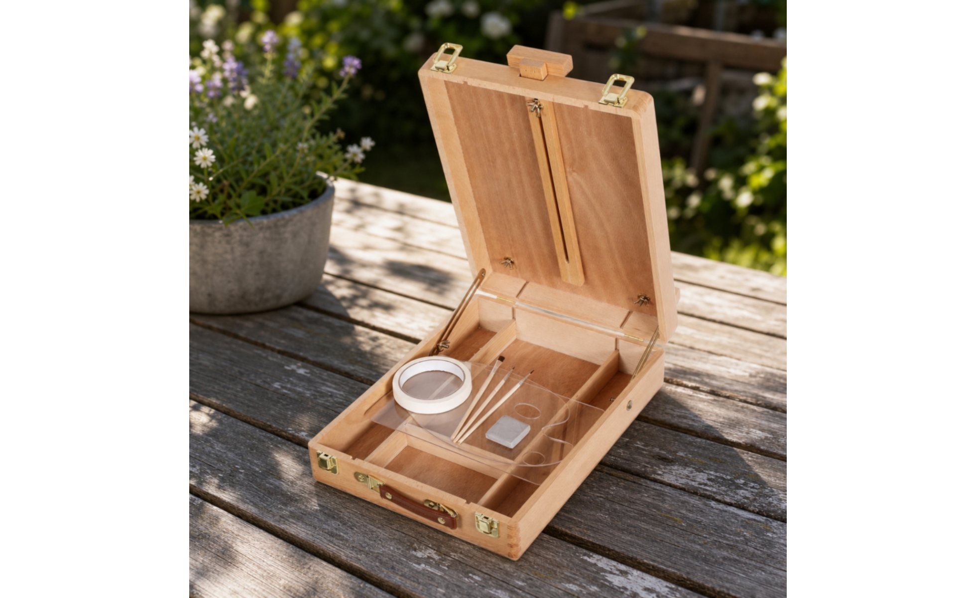 Tabletop Sketchbox Easel Wooden Tabletop Easel with Storage Adjustable