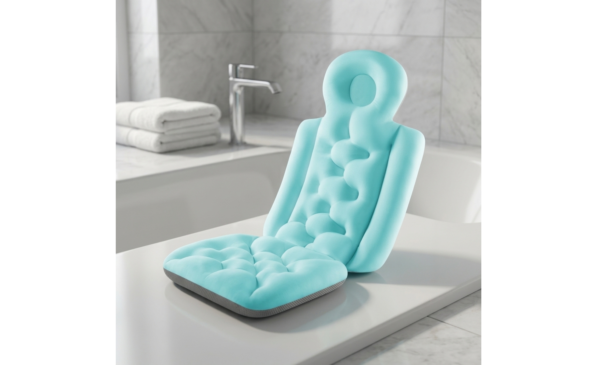Bath Cushion with Backrest Skin-Friendly Full Body Bath Pillow Supportive