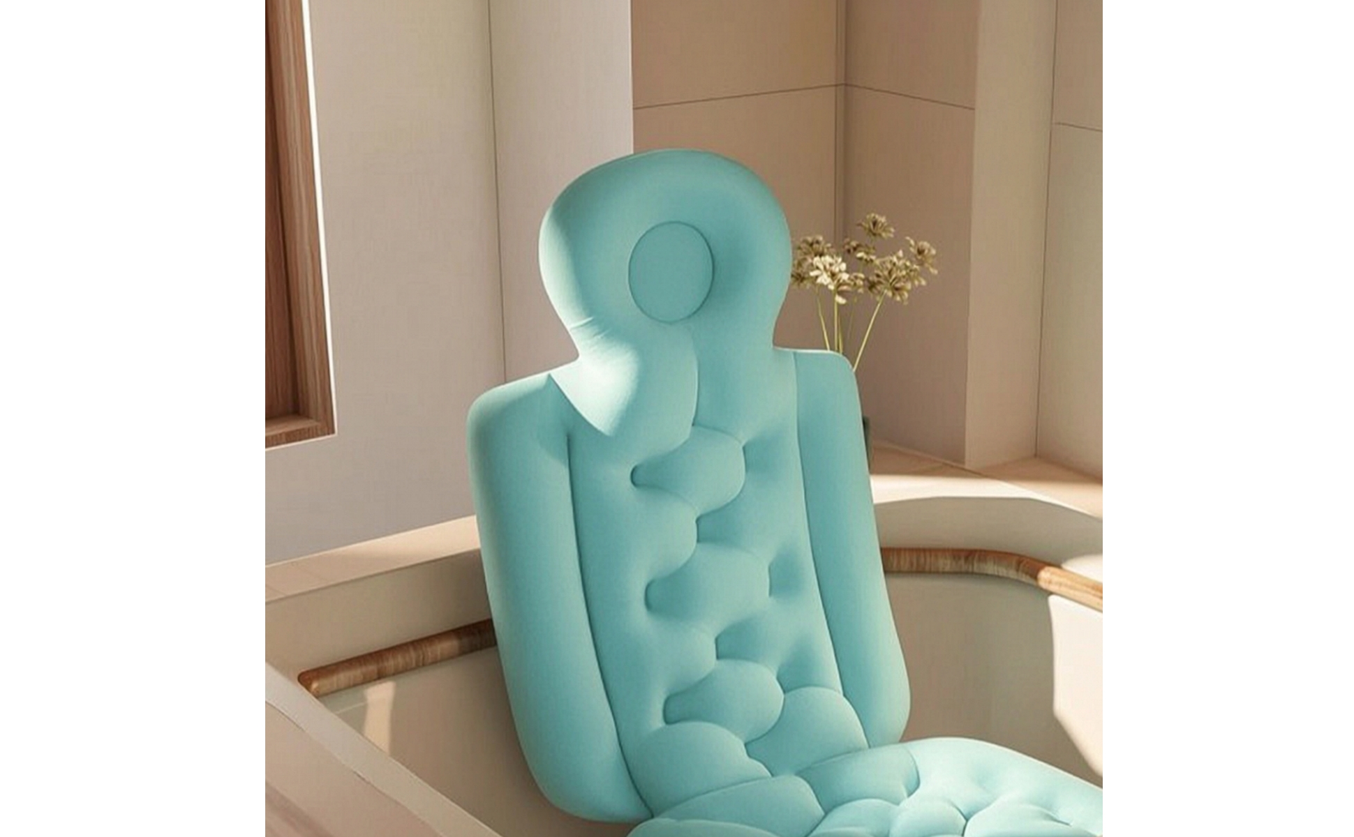 Bath Cushion with Backrest Skin-Friendly Full Body Bath Pillow Supportive
