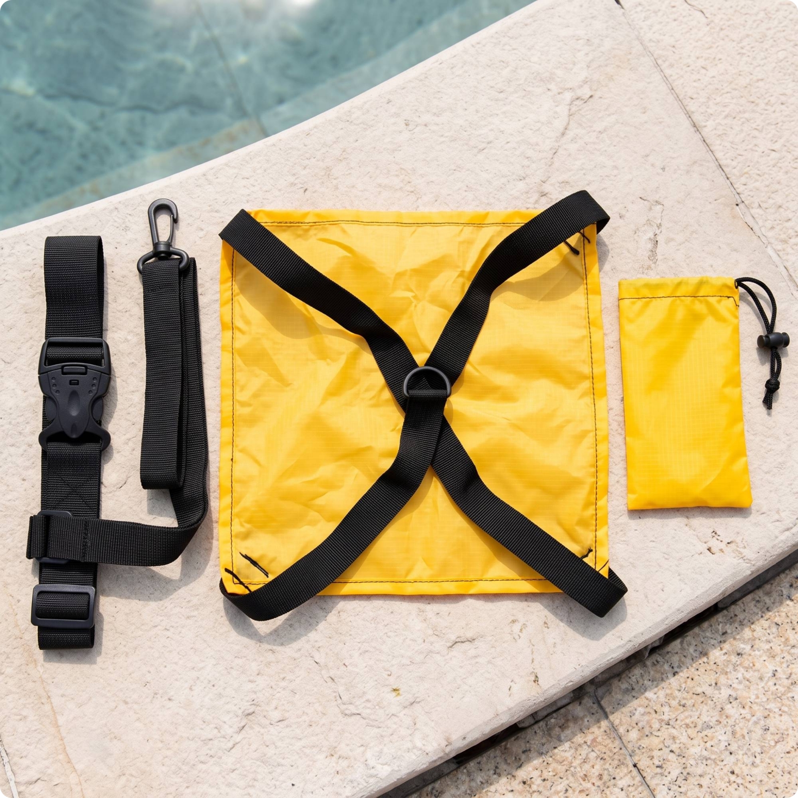 Schwimm-fallschirm tragbar schwimmfallschirm einfach zu bedienen für pool