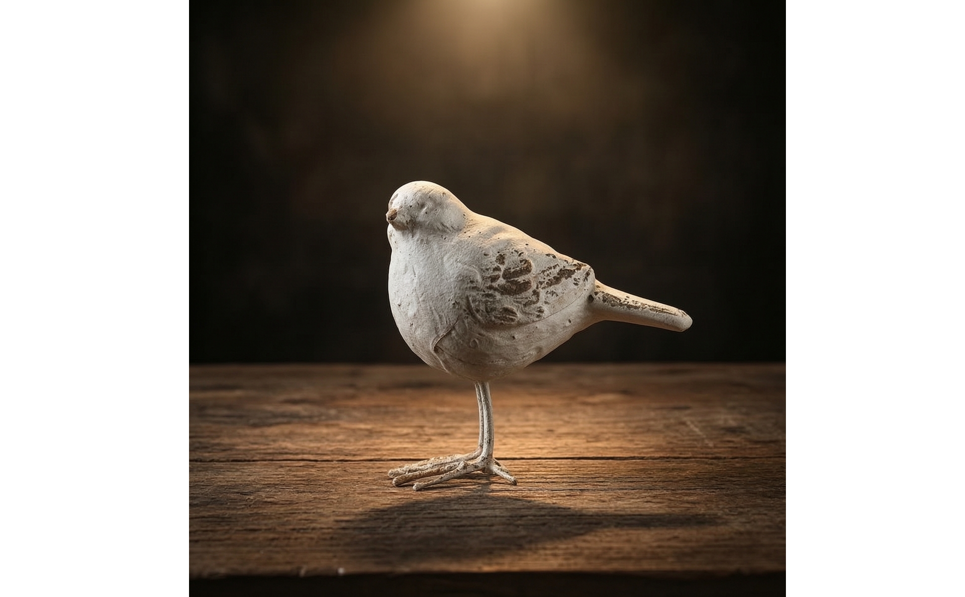 Bird Figurine Distressed Bird Statue Vintage for Shelf, Entryway